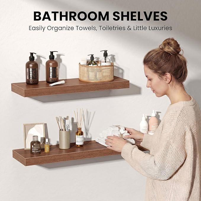 Fun Memories 60Inch Long Floating Shelves, 8 Inch Deep Shelves