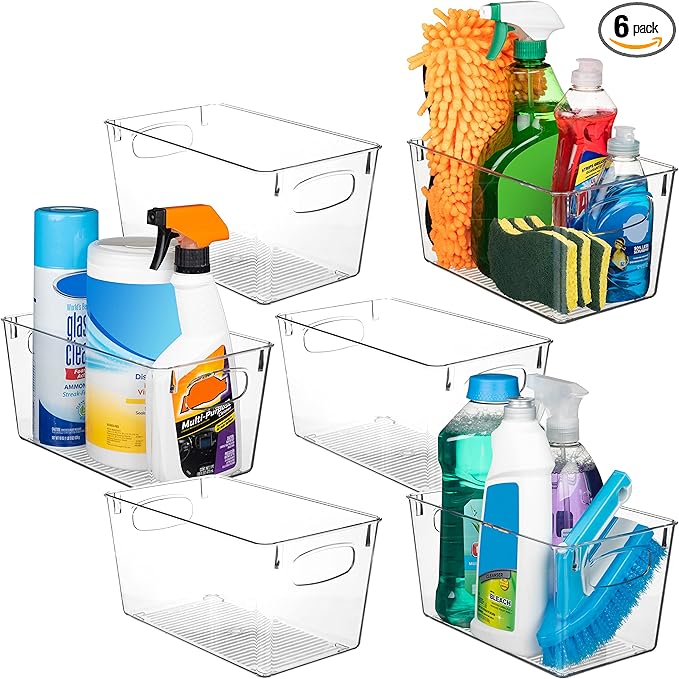 ClearSpace Clear Plastic Storage Bins – Perfect Kitchen Organization and Storage or Pantry Storage – Fridge Organizer, Pantry Organization and Clear Storage Bins, Cabinet Organizers