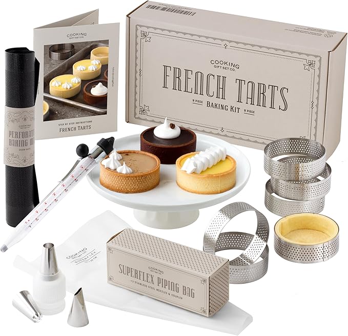 French Tart Baking Set | Mothers Day Unique Baking Gifts Kitchen Baking Supplies Present Food Making Kit For Adults & Parisian Cooking Tools for Pastry Dessert