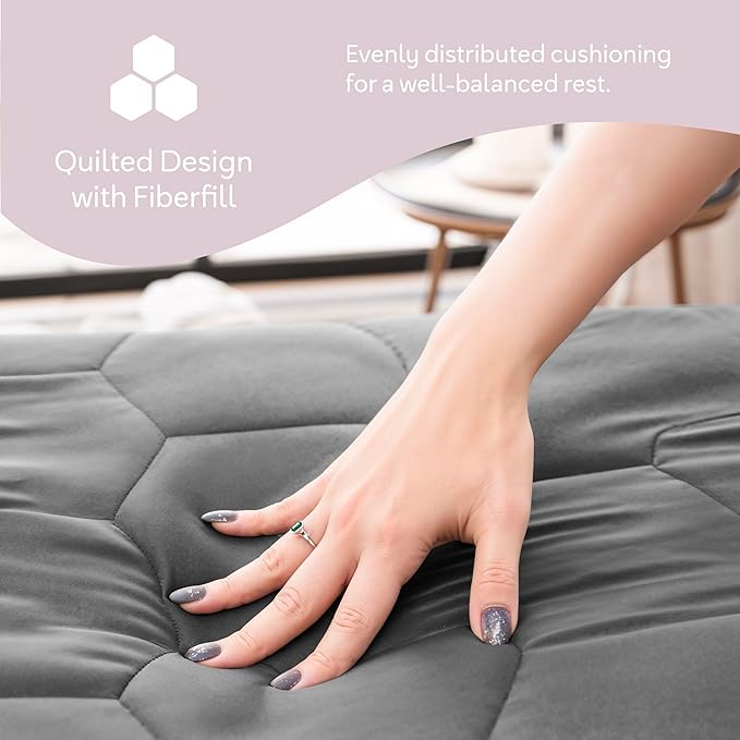 Hearth & Harbor Queen Size Quilted Fitted Mattress Pad Cover, 100% Waterproof Mattress Protectors, Deep Pocket Fitted Mattress Cover 8" - 21" (60" x 80", Gray)