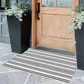 OJIA Front Door Mats Outdoor 24"x35", Cotton Woven Outside Doormat Front Door Rug Washable Indoor Door Mat Black and White Outdoor Rugs Striped Rug for Porch Decor/Farmhouse/Entryway
