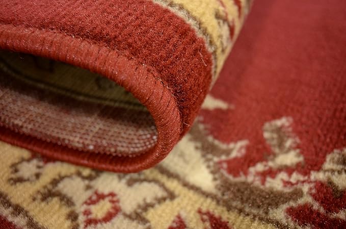 Unique Loom Reza Collection Traditional Persian Style Area Rug, 3 ft x 16 ft 5 in, Burgundy/Ivory