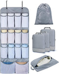 BAGSMART Hanging Compression Packing Cubes for Closet Organizers And Storage, 6 Set Suitcase Organizer Bags Set, Cruise Travel Essentials for Women | Hanging