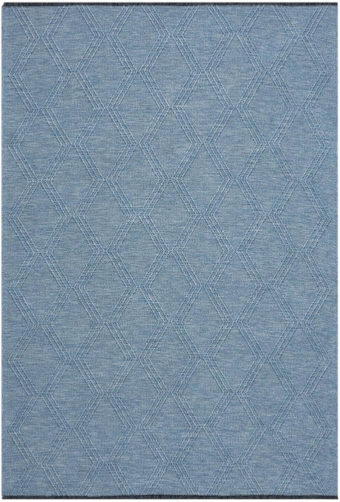 LUXE WEAVERS Modern Farmhouse Blue 9x12 Washable Area Rug, Anti-Slip Diamond Pattern Carpet