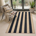 Lahome Striped Easy Jute Outdoor Patio Rug, 3x5 Washable Rugs for Entryway Porch, Farmhouse Neutral Non Shedding Indoor Outdoor Carpet for Entry Kitchen Guestroom Deck Foyer