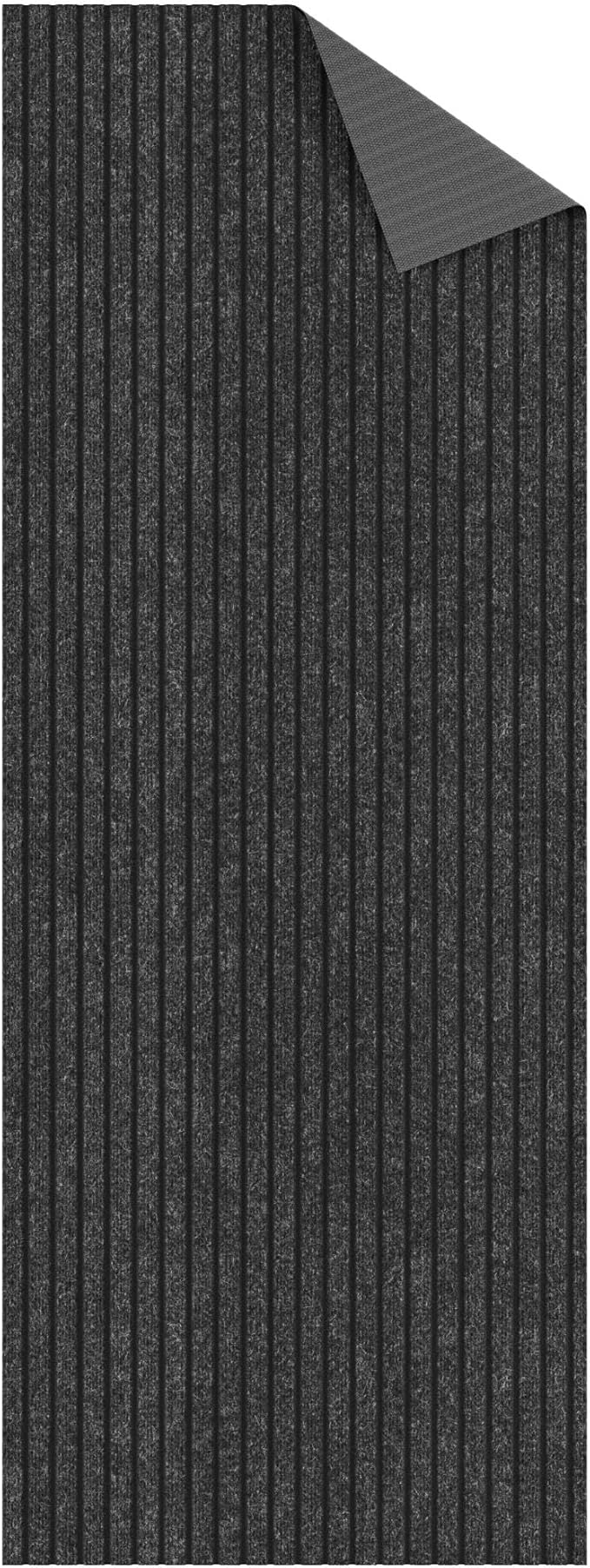 Ottomanson 2' x 35' Hallway Runner with Scraper Pile Extra Durable Non-Slip Rug Mat for Indoor & Outdoor Use - Ideal for Kitchen, Entryway, Patio & Garage - High-Traffic Carpet, Black