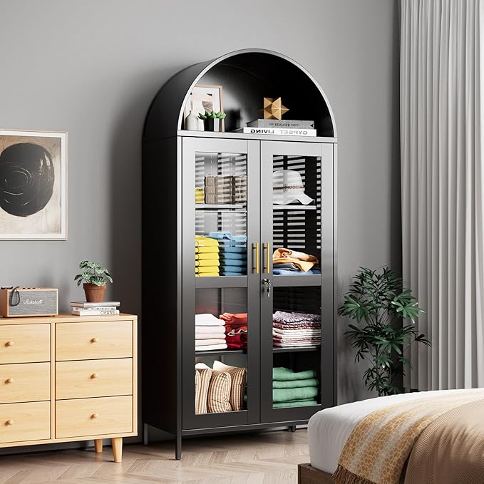 78.74'' H Tall Metal Arched Cabinet