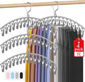 Upgrade Skirt Pants Hangers with Clips, Metal Legging Organizer for Closet with 15 Cilps Holds 60 Leggings/Shorts/Jeans/Skirts Pants Hangers Space Saving Closet Organizers and Storage, Grey 4Pack