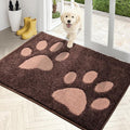 PURRUGS Dirt Trapping Door Mat 32" x 47", Non-Skid/Slip Machine Washable Microfiber Entryway Rug, Dog Doormat, Super Absorbent Welcome Mat for Muddy Wet Shoes and Paws, Brown