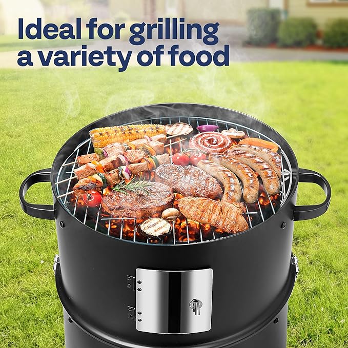 VIVOHOME 3-in-1 Vertical Charcoal Smoker
