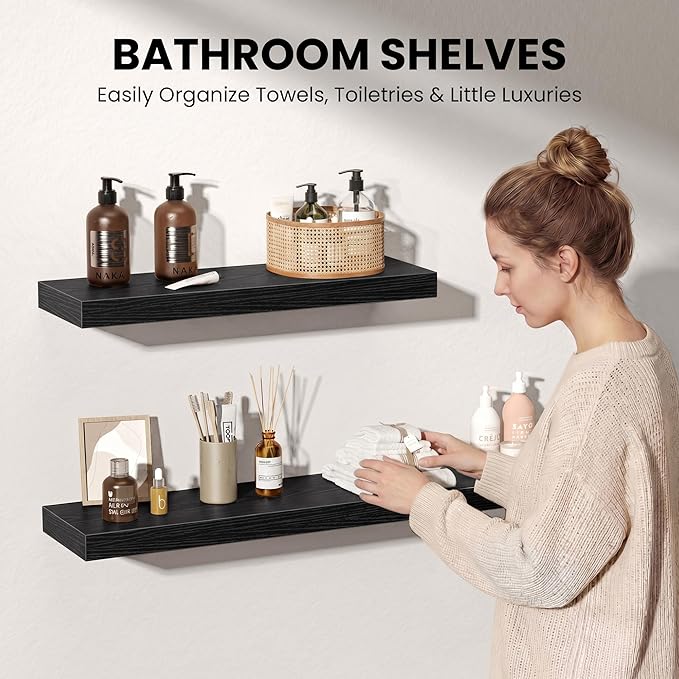 Fun Memories 72Inch Long Floating Shelves, 8 Inch Deep Shelves