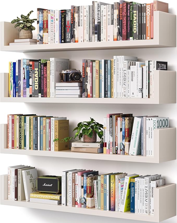 Wall Bookshelf, U Shaped Floating Bookshelf, Hanging Bookshelves