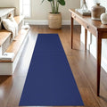IOHOUZE Washable Runner Rug 2x8 Non Slip Hallway Runner Entryway Runner Indoor, Kitchen Rugs Woven Cotton Floor Carpet for Kitchen Hall Entrance Bedroom, Royal Blue/Navy
