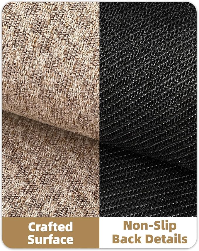 Color&Geometry Thin Front Door Mat Indoor Entrance Non Slip Rubber Backed, 17.5"x30" Indoor Door Mats for Entryway, Dirt Trapper Doormat Washable Front Door Rugs, Khaki (Rolled-up NO Creases)