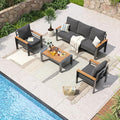 Aoxun Aluminum Patio Furniture Set 5 Seats, Oversized Outdoor Sectional