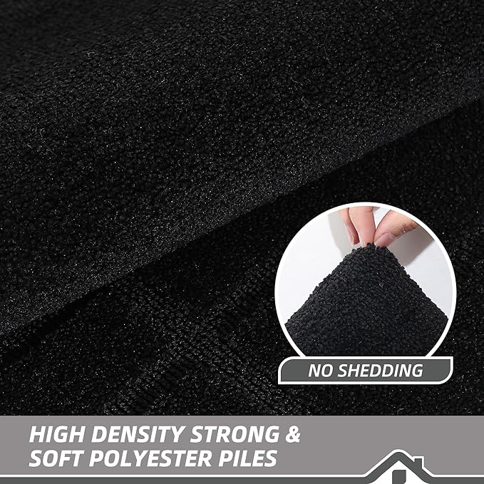 BEQHAUSE Door Mat 36" x 60", Non-Slip Door Mats Indoor Entryway Rugs Washable Low-Profile Absorbent and Stain Resist Floor Mats, Dog Door Mat for Front Back Door, Muddy Wet Shoes & Paws, Black