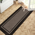 PURRUGS Dirt Trapping Door Mat 24" x 70", Non-Slip/Skid Machine Washable Entryway Rug, Shoes Scraper, Area Rug, Super Absorbent Welcome Mat for Muddy Wet Shoes and Paws, Grayish Brown & Coffee