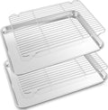 P&P CHEF 16 Inch Baking Sheet with Rack Set, Pans with Flat Racks