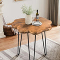 19.5 Inch Live Edge Side Table, Wood Freeform Small End Table