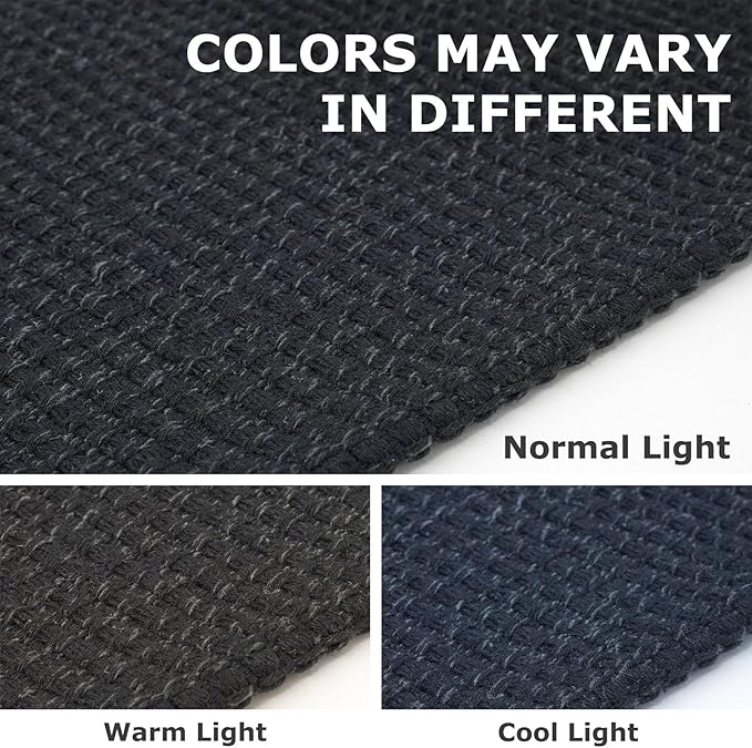 IOHOUZE Washable Exrea Long Hallway Runner Rug 3x18 Non Slip Rubber Backed Kitchen Runner Entryway Runner Indoor, Woven Rugs Floor Carpet for Kitchen Hall Entryway Stair, Black/Grey