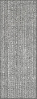 22ft Runner Rug by Custom Size - Striped Grey | Non-Slip Rubber Backed | Washable & Pet Friendly | No-Fray Edge Finished