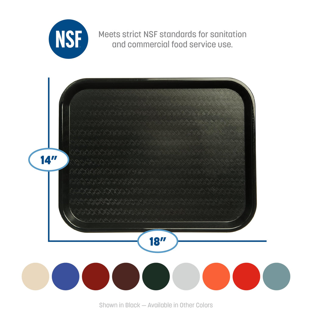 Carlisle FoodService Products Café Cafeteria Tray, Fast Food Tray for Restaurant or Commercial Use, 14" x 18", 12 Count, Slate Blue