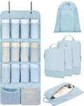 BAGSMART Hanging Compression Packing Cubes for Closet Organizers And Storage, 6 Set Suitcase Organizer Bags Set, Cruise Travel Essentials for Women | Hanging