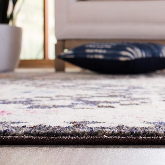 SAFAVIEH Madison Collection Runner Rug - 2'2" x 6', Black & Yellow, Boho Diamond Distressed Design, Non-Shedding & Easy Care, Ideal for High Traffic Areas in Living Room, Bedroom (MAD418Z)