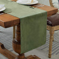 BALCONY & FALCON Velvet Table Runner 14"x71" Olive Luxury Machine Washable Farmhouse Vintage Runner for Table Dining, Party, Wedding, Birthday, Easter, Thanksgiving & Christmas & Home Décor