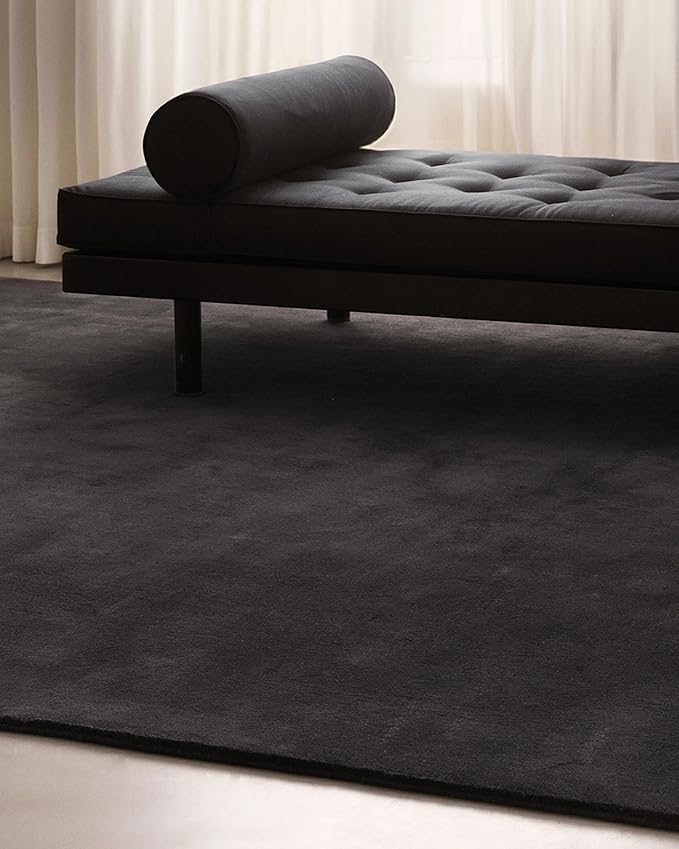 Hand-Tufted Wool Round Area Rug – Soft Premium Wool Carpet for Living Room, Bedroom & Home Décor – 6X6 ft| Pencil Grey – Durable, Non-Slip Backing, Handcrafted Rug