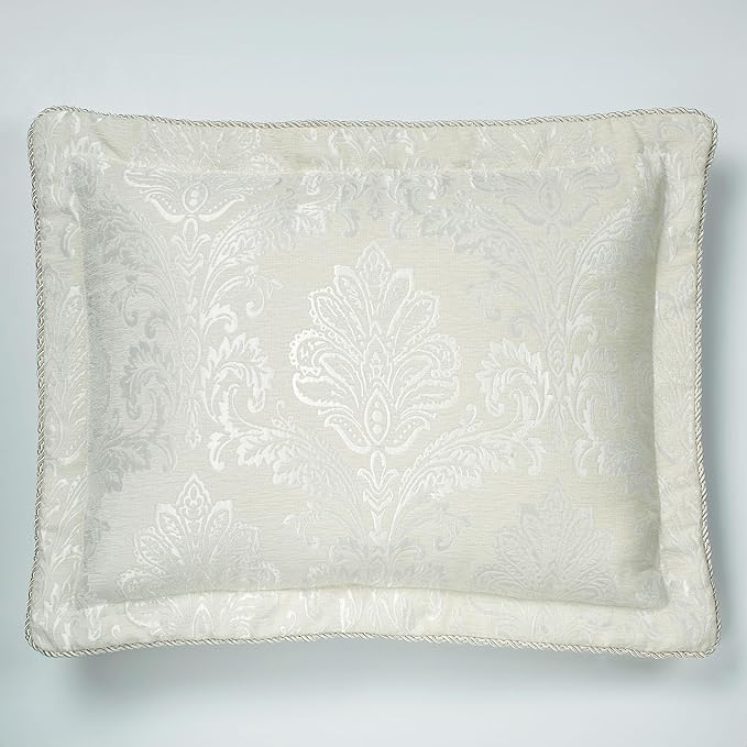 Touch of Class Camelot Luxury Bedding | Neutral Ivory | Matte Satin Damask on Richly Textured Jacquard-Woven Chenille | Designed 3 Piece Set Includes Queen Quilted Bedspread and 2 Standard Shams