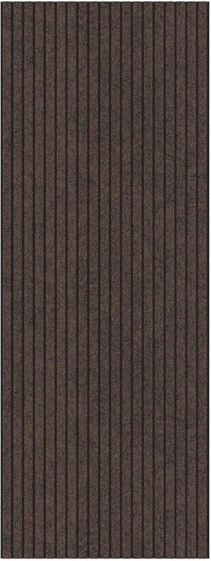 Ottomanson 2'7" x 47' Hallway Runner with Scraper Pile - Extra Durable Non-Slip Rug Mat for Indoor & Outdoor Use - Ideal for Kitchen, Entryway & Garage - High-Traffic Carpet, Brown