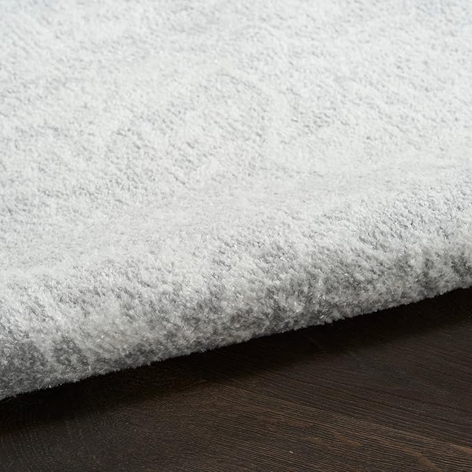 Nourison Home Astra Machine Washable Grey 2' x 6' Area Rug - Easy Clean, Non Shedding, Bed Room, Living Room, Dining Room, Kitchen (6' Runner)
