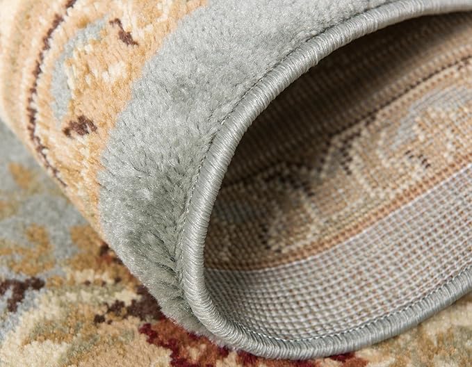 Rugs.com Chateau Collection Rug - 13 Ft Runner Light Blue Medium Pile Rug