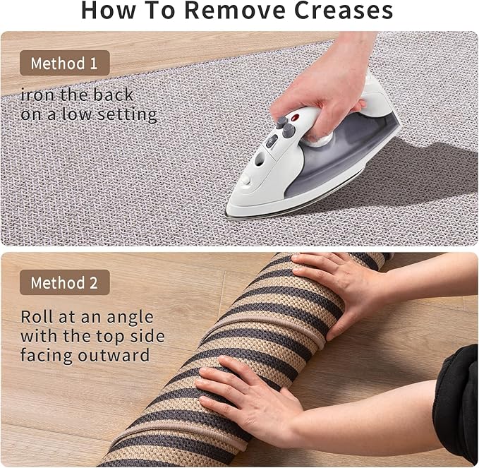Tangsoo Rainbow Easy Jute Rug 2.6x10 Washable Runner Rug for Hallways,Non-Slip Thin Black Outdoor Rug,Modern Farmhouse Carpet for Porch Laundry Bedroom Living Room Entryway