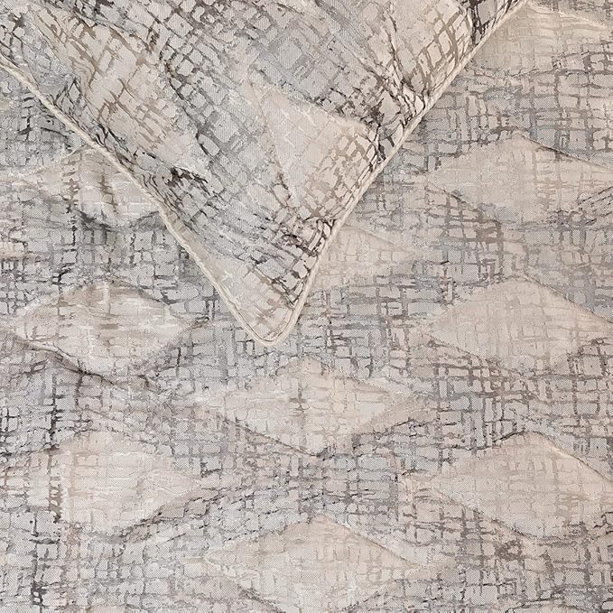 The HomeCentric King Queen Twin Grey Decorative King 90"x18" Bed Runner Without Pillow Cover, Quilted Bed Scarf on Jacquard Fabric - Graphitti Grey