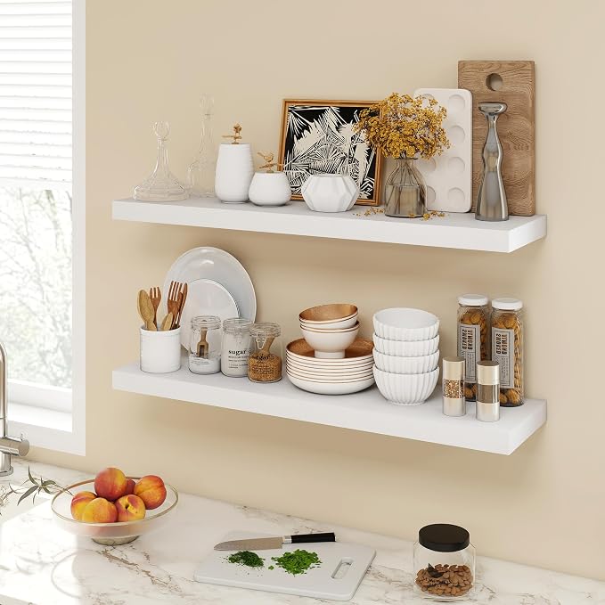 Acovy 36 Inch Floating Shelves, 9.3" Deep Floating Shelf Wall Mounted, Rustic
