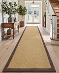 DEXI Hallway Runner Rug 3x12 Jute, Woven Braided Sisal Runner Non Slip, Entryway Farmhouse Runner Carpet for Indoor Luandry Hall Backdoor Bedroom, Natural/Brown