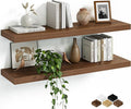 Fun Memories Floating Shelves for Wall, 32 Inch Set of 2 Rustic Wood Wall