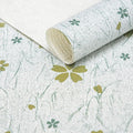 RAY STAR 12X120 Inch Shelf Liner for Kitchen Cabinets, Non-Adhesive Cabinet Liner Washable, PVC Drawer Liner for Dresser Non-Slip Bathroom (Green-Floral)(3 Roll)