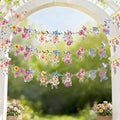 Hahafelt 3 Pcs 18 ft Wildflower Garland Banner Reusable Waterproof Spring Party Decor Butterfly Garland for Mother's Day Garden Baby Shower Birthday Tea Supplies Woodland Party Decorations