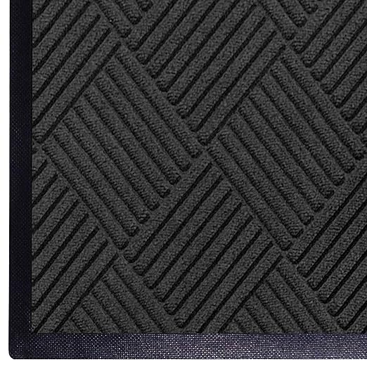 M+A Matting WaterHog Diamond | Commercial-Grade Entrance Mat with Rubber Border – Indoor/Outdoor, Quick Drying, Stain Resistant Door Mat (Charcoal, 3' x 6')