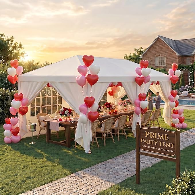 HOTEEL 10x20FT Party Tent Outdoor Canopy Tents for Parties with 6 Removable Sidewalls & 2 Doors, Carpas para Fiestas Waterproof for Gazebo Large Backyard Shelter Patio Wedding Events Tent BBQ White