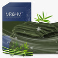 MR&HM Twin Fitted Sheet Only, Ultra-Soft Rayon Derived from Bamboo & Polyester Blend, Silky & Breathable, 15" Deep Pocket with Elastic Straps, Cooling Fitted Sheet for Hot Sleepers, Olive Green