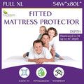 Full Extra Long (XL) Waterproof Mattress Protector - Fitted Sheet Style - Hypoallergenic Premium Quality Cover Protects Against Dust, Allergens