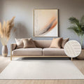 Paco Home Modern Area Rug with Raised Curved Line Pattern – Minimalist Design in Cream, Size: 5'3" x 7'7"