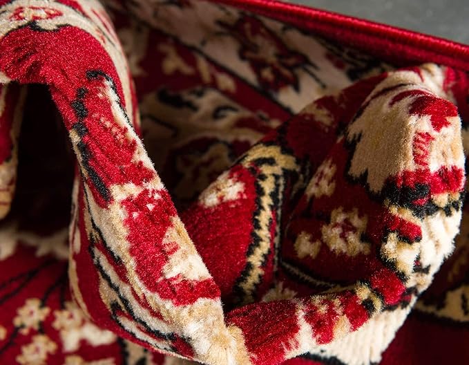 Unique Loom Espahan Collection Area Rug - Cape Cod (5' 1" x 8' Rectangle, Red/ Beige)