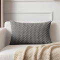 Kevin Textile 12x24 Inch Pillow Cover 1 Pack Boho Decorative Soft Striped Corduroy Lumbar Farmhouse Accent Rectangle Cushion Case for Living Room Couch Sofa Bed, Dark Grey