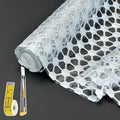 Drawer and Shelf Liner for Kitchen Cabinet: 12 in X 20 Ft Non Slip Waterproof Shelf Paper Non Adhesive Refrigerator Liners Silver Square Easy Liners for Bathroom with Knife Tape Measure