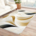 Elegant Wave Design Rug, 6x8 Rug, Abstract Rugs for Living Room Bedroom, Modern Large Area Rug, Washable Rug Non Slip Soft Indoor Carpet, Elegant Wave Design Home & Room Decor